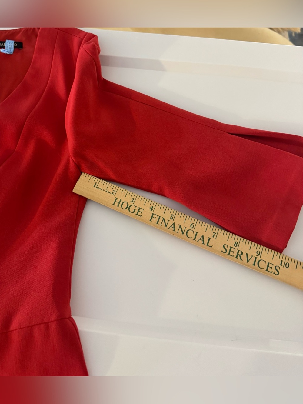 Black Halo Red Adrienne Sheath Dress 3/4 Sleeve Size 10 - Picture 14 of 15
